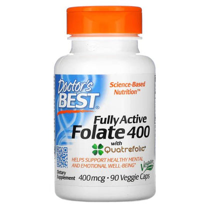 Doctor's Best Fully Active Folate 400 with Quatrefolic, 400 mcg, 90 Veggie Caps - 1st Stop Marshall's Health Shop, Gift Shop! - Heath and Natural Therapy New Brighton Christchurch - Naturopath