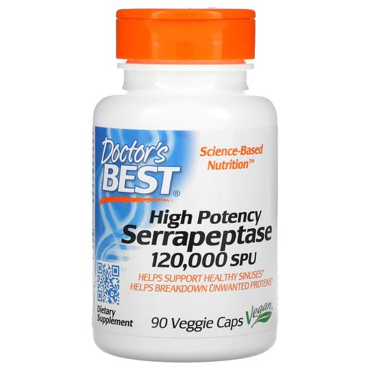 Doctor's Best High Potency Serrapeptase, 120,000 SPU, 90 VegeCaps: Buy More & Save More! - 1st Stop Marshall's Health Shop, Gift Shop! - Heath and Natural Therapy New Brighton Christchurch - Naturopath