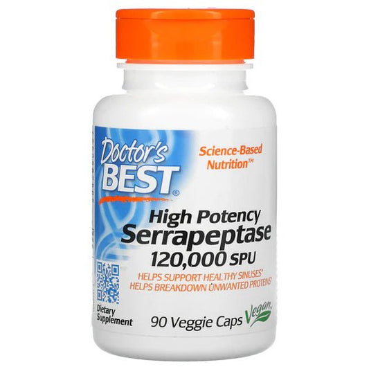 Doctor's Best High Potency Serrapeptase, 120,000 SPU, 90 VegeCaps: Buy More & Save More! - 1st Stop Marshall's Health Shop, Gift Shop! - Heath and Natural Therapy New Brighton Christchurch - Naturopath
