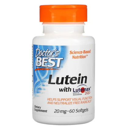 Doctor's Best Lutein with Lutemax 2020, 20 mg, 60 Softgels - 1st Stop Marshall's Health Shop, Gift Shop! - Heath and Natural Therapy New Brighton Christchurch - Naturopath