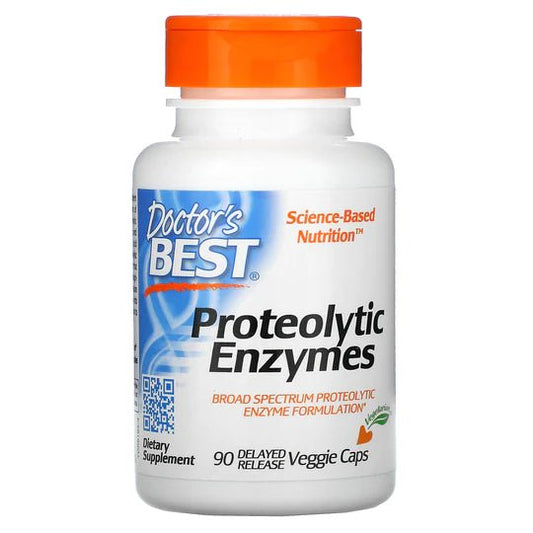 Doctor's Best Proteolytic Enzymes, 90 Delayed Release Veggie Caps - 1st Stop Marshall's Health Shop, Gift Shop! - Heath and Natural Therapy New Brighton Christchurch - Naturopath