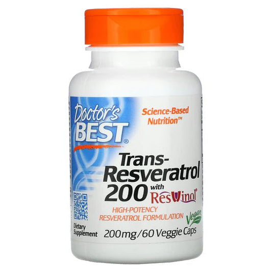 Doctor's Best Trans - Resveratrol 200 with Resvinol, 200 mg, 60 Veggie Caps - 1st Stop Marshall's Health Shop, Gift Shop! - Heath and Natural Therapy New Brighton Christchurch - Naturopath