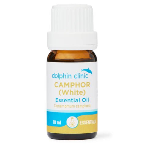Dolphin Clinic Camphor (White) Pure Essential Oil 10ml - 1st Stop Marshall's Health Shop, Gift Shop! - Heath and Natural Therapy New Brighton Christchurch - Naturopath