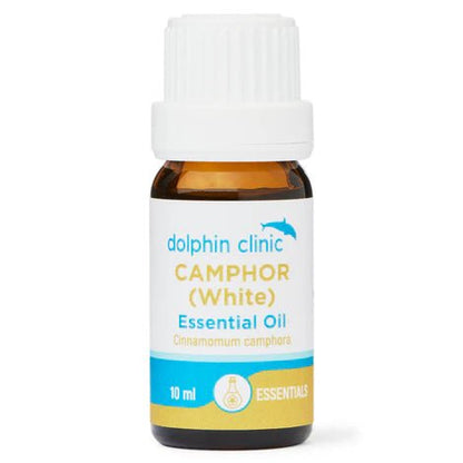 Dolphin Clinic Camphor (White) Pure Essential Oil 10ml - 1st Stop Marshall's Health Shop, Gift Shop! - Heath and Natural Therapy New Brighton Christchurch - Naturopath