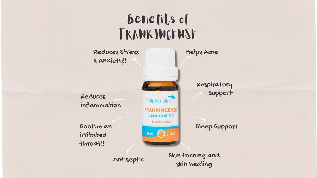 Dolphin Clinic Frankincense Boswellia Pure Essential Oil 10ml - 1st Stop Marshall's Health Shop, Gift Shop! - Heath and Natural Therapy New Brighton Christchurch - Naturopath