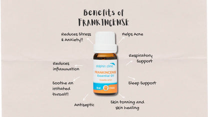 Dolphin Clinic Frankincense Boswellia Pure Essential Oil 10ml - 1st Stop Marshall's Health Shop, Gift Shop! - Heath and Natural Therapy New Brighton Christchurch - Naturopath