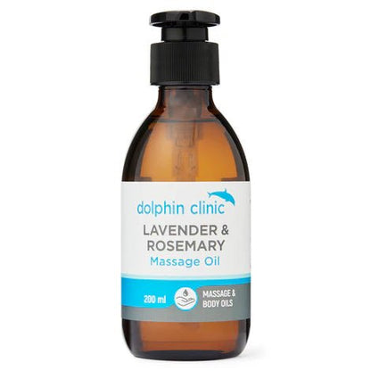Dolphin Clinic Lavender and Rosemary Massage Oil 200ml - 1st Stop Marshall's Health Shop, Gift Shop! - Heath and Natural Therapy New Brighton Christchurch - Naturopath