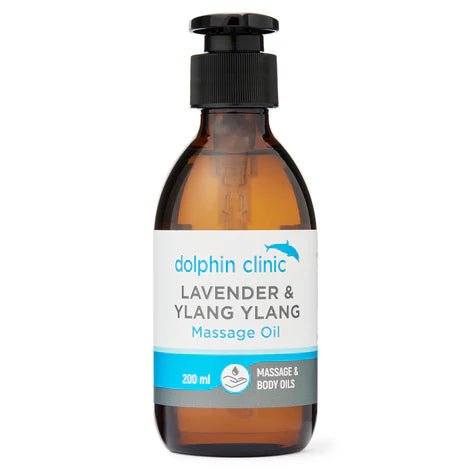 Dolphin Clinic Lavender and Ylang Ylang Massage 200ml - 1st Stop Marshall's Health Shop, Gift Shop! - Heath and Natural Therapy New Brighton Christchurch - Naturopath