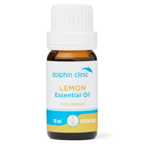 Dolphin Clinic Lemon Pure Essential Oil 10ml - 1st Stop Marshall's Health Shop, Gift Shop! - Heath and Natural Therapy New Brighton Christchurch - Naturopath