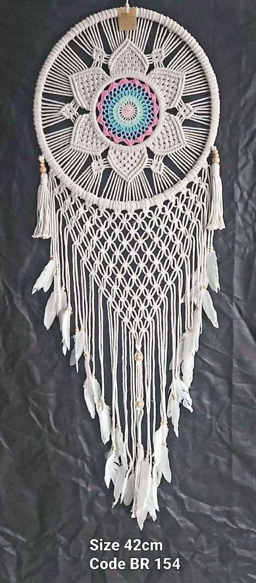 Dreamcatcher Mandala White Cotton (BR154) - MarshallsHealthShop
