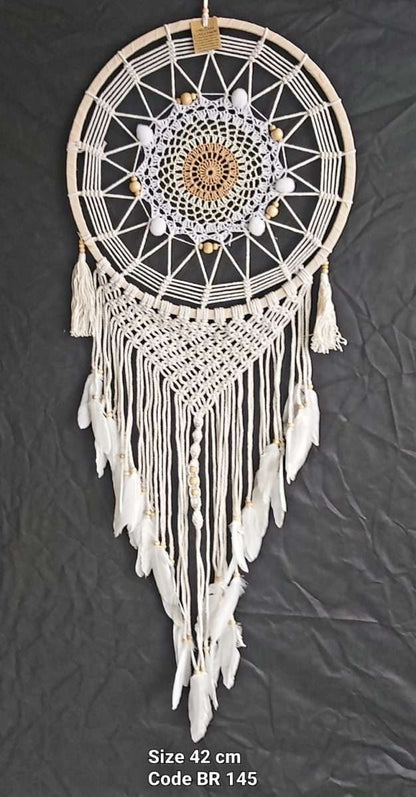 Dreamcatcher White Crochet (BR145) - MarshallsHealthShop