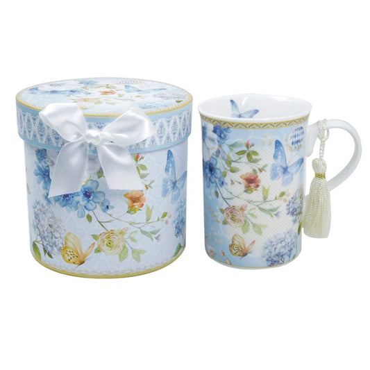 Blue Butterflies T Time Mug With Gift Box