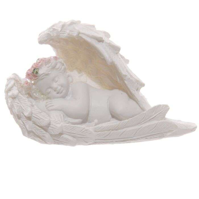 Cherubs Sleeping in Wings Pink Roses