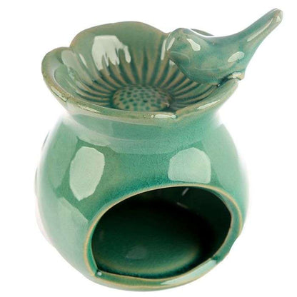 Eden Bird Bath Floral Ceramic Oil Burner - MarshallsHealthShop