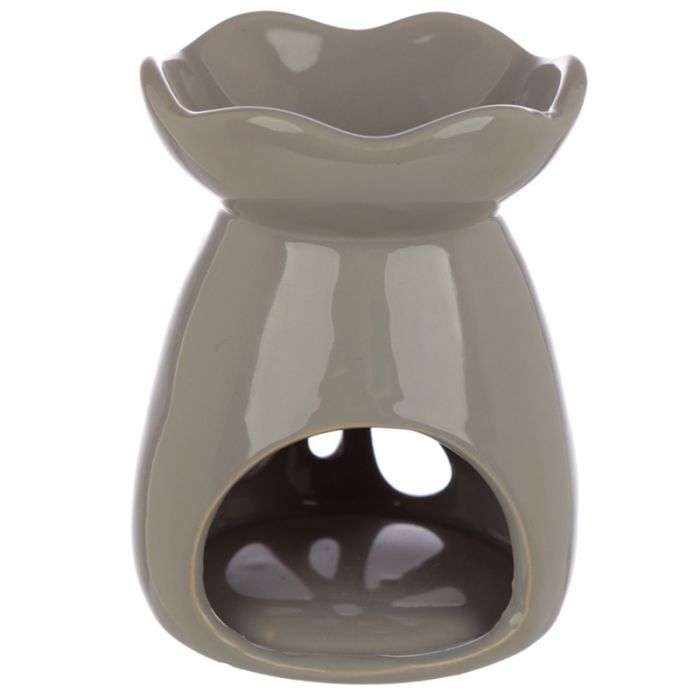 Eden Ceramic Grey and Pastel Tone Floral Oil and Wax Burner - MarshallsHealthShop