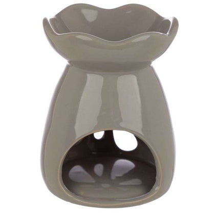 Eden Ceramic Grey and Pastel Tone Floral Oil and Wax Burner - MarshallsHealthShop