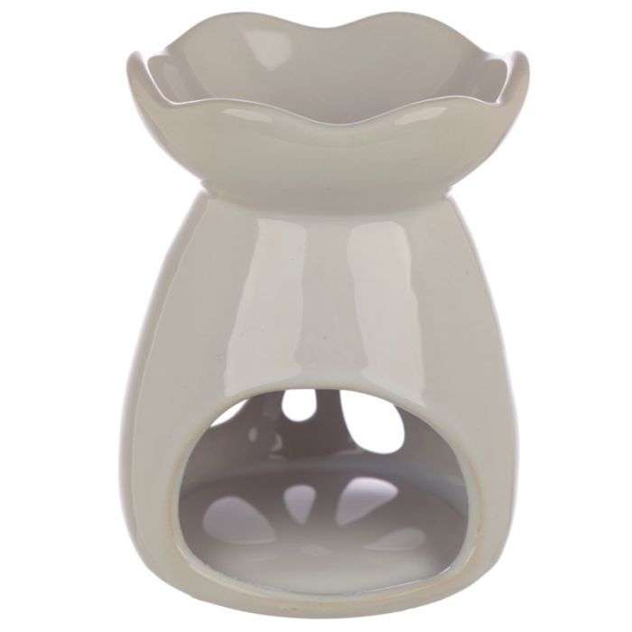 Eden Ceramic Grey and Pastel Tone Floral Oil and Wax Burner - MarshallsHealthShop