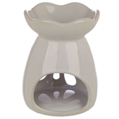 Eden Ceramic Grey and Pastel Tone Floral Oil and Wax Burner - MarshallsHealthShop