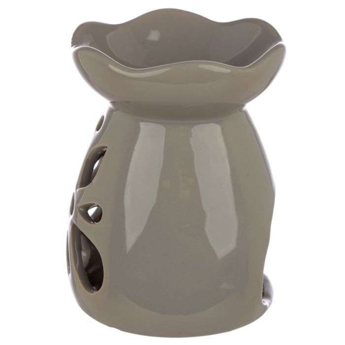 Eden Ceramic Grey and Pastel Tone Floral Oil and Wax Burner - MarshallsHealthShop