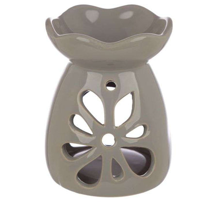 Eden Ceramic Grey and Pastel Tone Floral Oil and Wax Burner - MarshallsHealthShop
