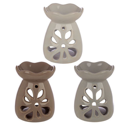 Eden Ceramic Grey and Pastel Tone Floral Oil and Wax Burner - MarshallsHealthShop