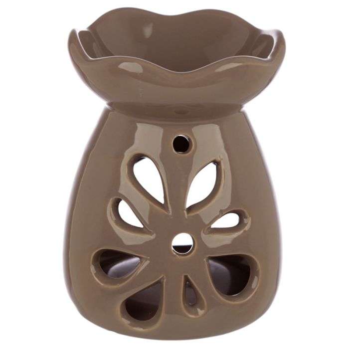 Eden Ceramic Grey and Pastel Tone Floral Oil and Wax Burner - MarshallsHealthShop