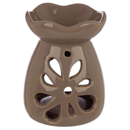 Eden Ceramic Grey and Pastel Tone Floral Oil and Wax Burner - MarshallsHealthShop