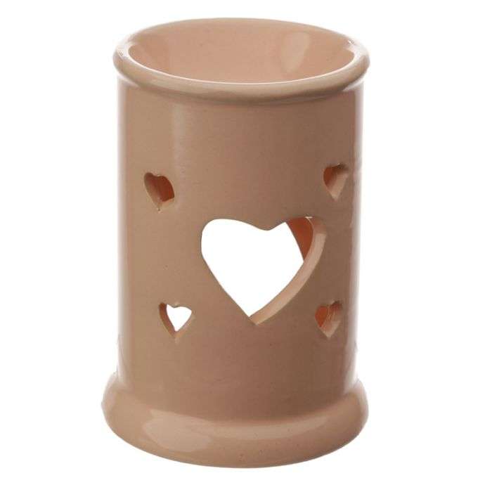 Eden Tall Ceramic Oil and Wax Burner with Heart Cut - out - MarshallsHealthShop