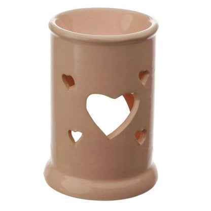 Eden Tall Ceramic Oil and Wax Burner with Heart Cut - out - MarshallsHealthShop