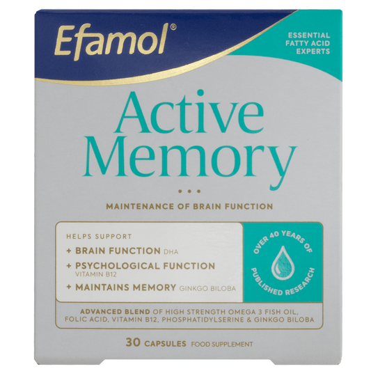 Efamol Active Memory 30 Capsules - 1st Stop Marshall's Health Shop, Gift Shop! - Heath and Natural Therapy New Brighton Christchurch - Naturopath