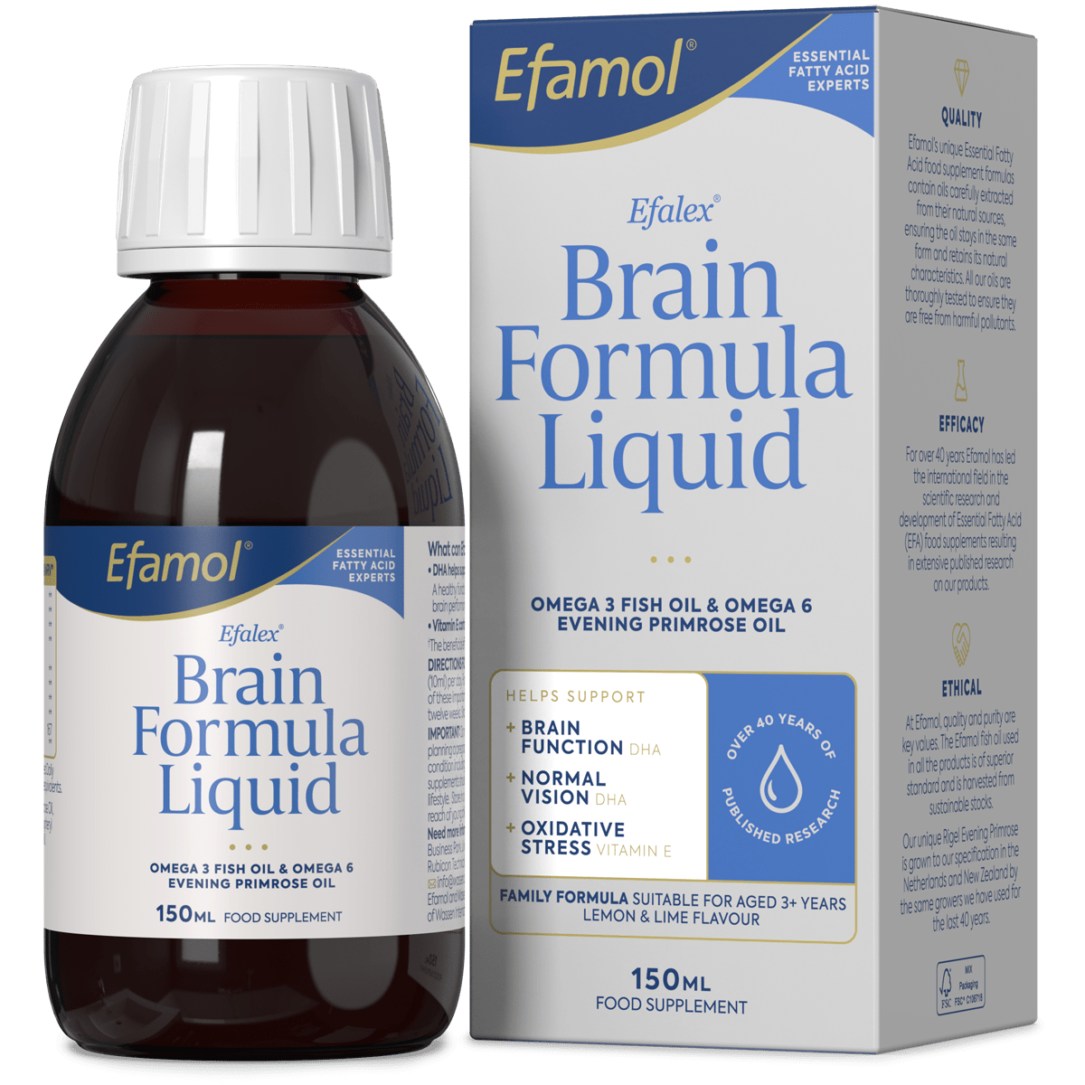 Efamol Brain Formula 150ml Liquid - 1st Stop Marshall's Health Shop, Gift Shop! - Heath and Natural Therapy New Brighton Christchurch - Naturopath