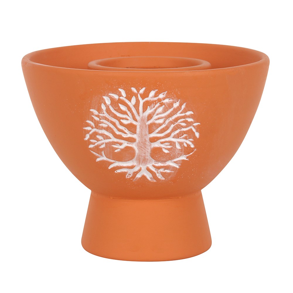 Tree Of Life Natural Terracotta Smudge Bowl