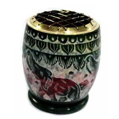 Elephant Multi Soapstone Resin Burner - MarshallsHealthShop