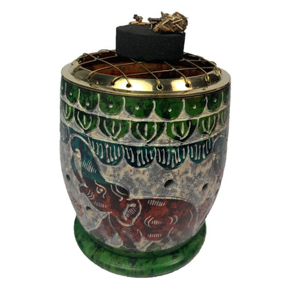 Elephant Multi Soapstone Resin Burner - MarshallsHealthShop