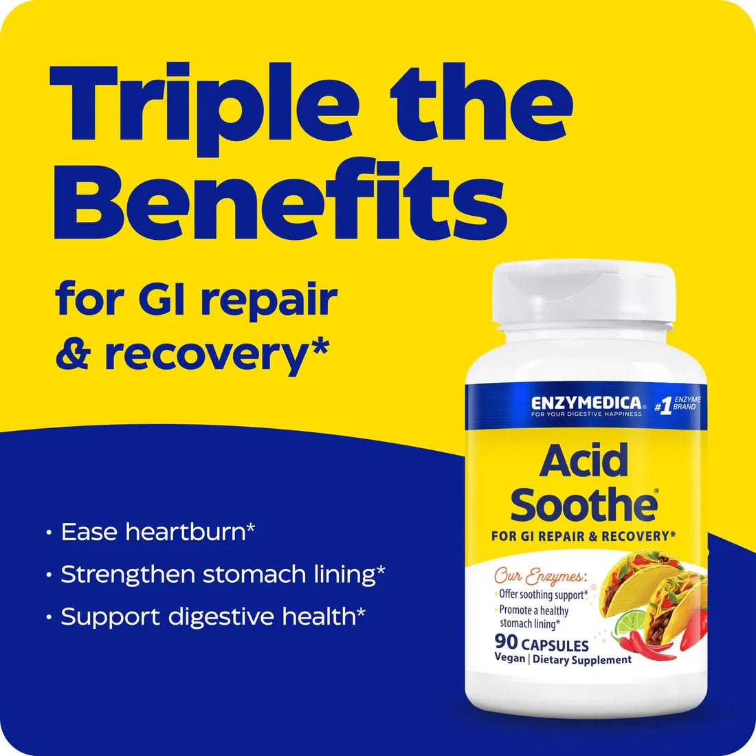 ENZYMEDICA Acid Soothe 30 Capsules - MarshallsHealthShop