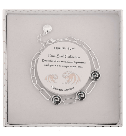 Equilibrium Bracelet Paua Shell 3 Swirls - MarshallsHealthShop