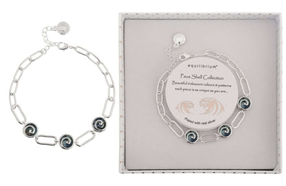 Equilibrium Bracelet Paua Shell 3 Swirls - MarshallsHealthShop