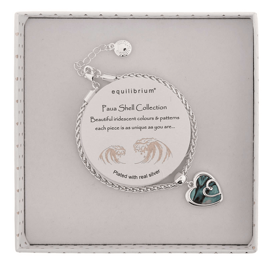 Equilibrium Bracelet Paua Shell Heart

Plated with Real Silver.

1st Stop, Marshall's Health Shop, Gift Shop!

SKU: EQ20