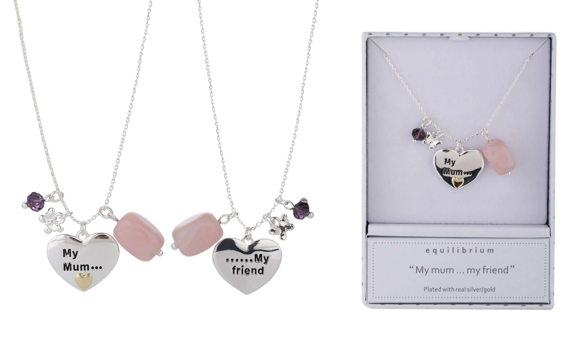 Equilibrium Mum Necklace with Amethyst & Rose Quartz - MarshallsHealthShop