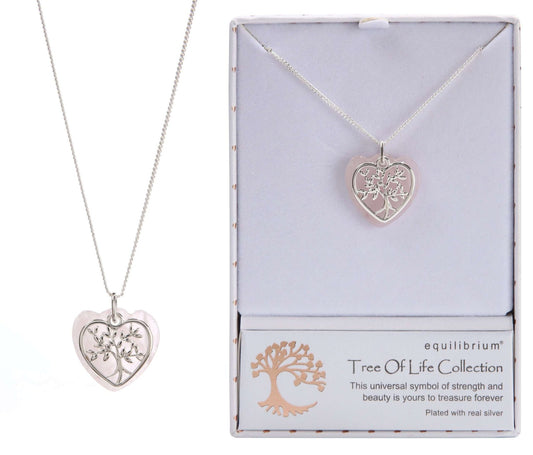 Equilibrium Necklace Tree Of Life Heart Rose Quartz - MarshallsHealthShop