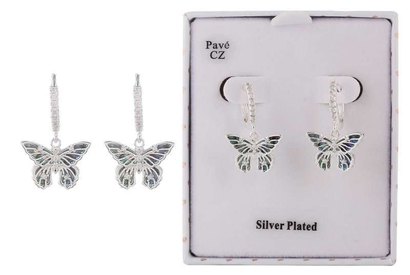 Equilibrium Paua Butterfly Silver Plated Earring - MarshallsHealthShop