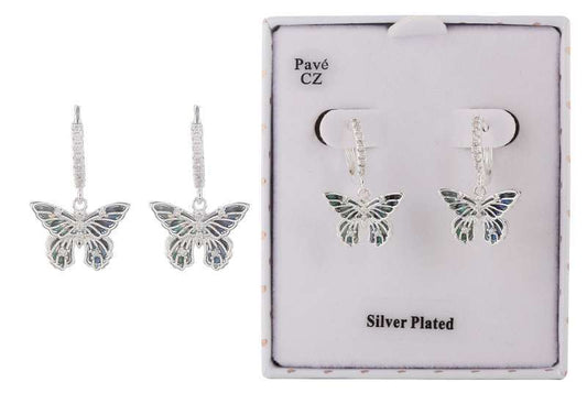 Equilibrium Paua Butterfly Silver Plated Earring - MarshallsHealthShop