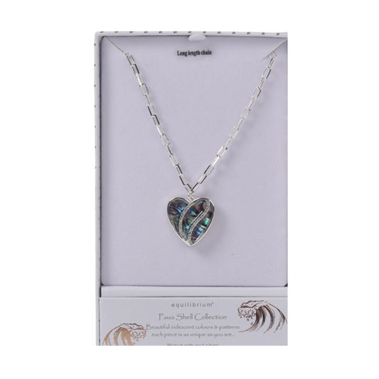 Equilibrium Paua Heart Necklace - MarshallsHealthShop