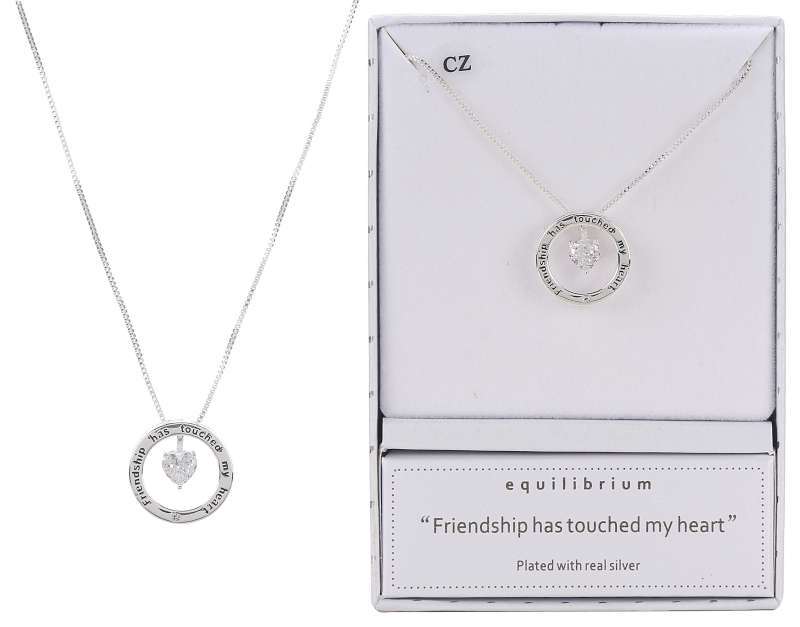 Equilibrium Silver Plated Sentiments Necklace Friendship - MarshallsHealthShop