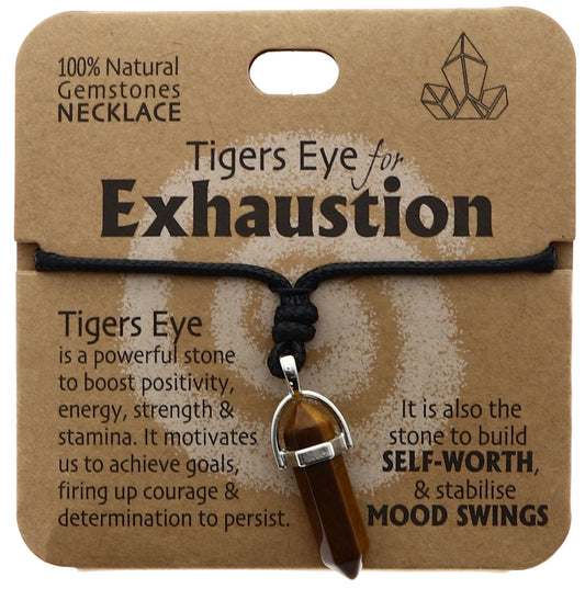 Exhaustion Necklace Tigers Eye - MarshallsHealthShop