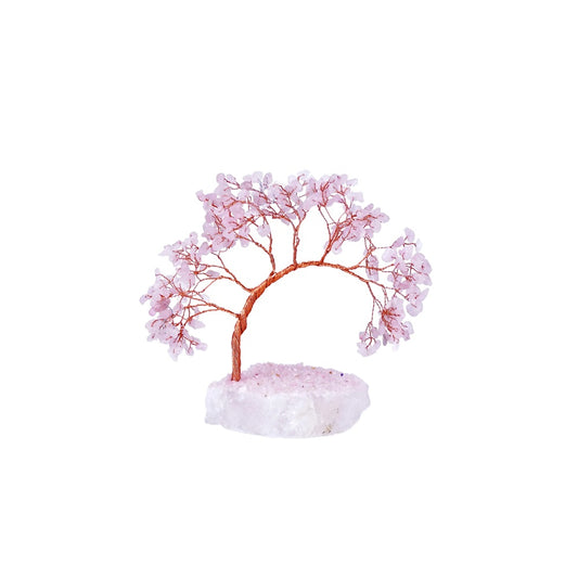 Rose Quartz Crystal Tree/Natural Base