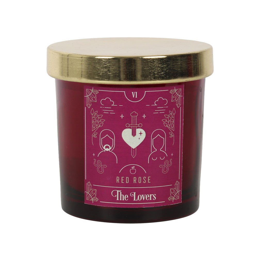 Tarot Candle The Lovers Red Rose