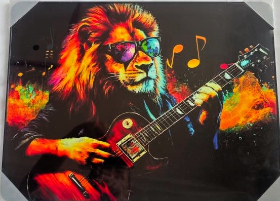 Framed PVC Pop Art Lion 30x40cm
