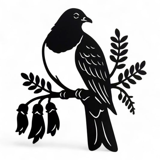 Wall Art - Steel - Kereru on Kowhai

H:40 cm - Kereru - Guardian of the Forest The kereru is a large native pigeon found only in New Zealand. Known for its glossy feathers and noisy flight, it helps regenerate forests by spreading native seeds - a true taonga of Aotearoa. Made from steel coated in a black paint finish. Suitable for indoor and outdoor use.

SKU: GKWA16