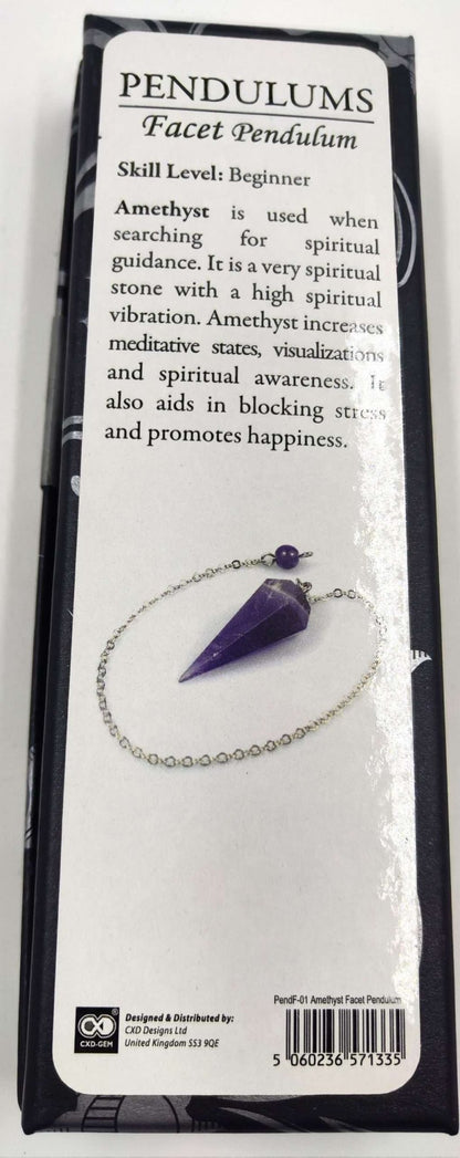 Facet Pendulum Amethyst - MarshallsHealthShop